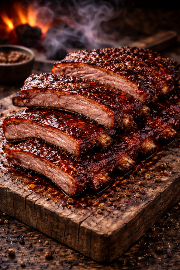 Côtes levée de dos de porc BBQ whisky
