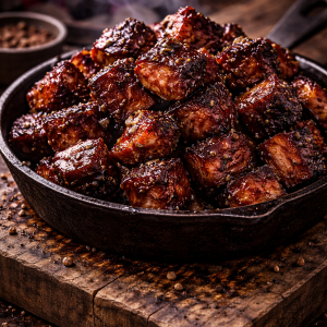 Burnt ends de porc